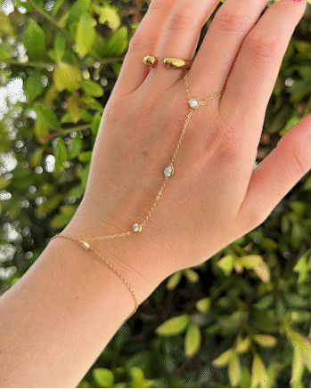 Sparkle Thread Ring Bracelet Chain